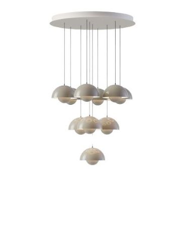 &Tradition Flowerpot VP10 Chandelier 10 Pendler - Grey Beige