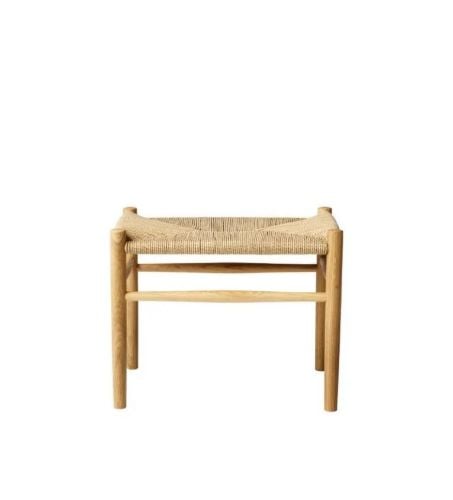 FDB Møbler J83 Skammel Jørgen Bækmark H: 41 cm - Natur Flet/Eg 