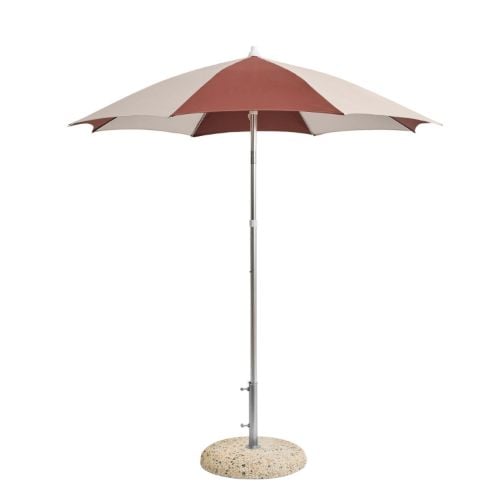 HAY Terrazza Parasol Ottekantet 200x200 cm - Off-White/Burgundy