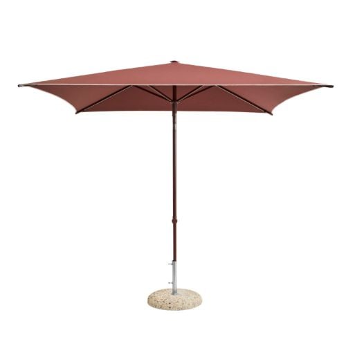 HAY Terrazza Parasol Firkantet 240x240 cm - Off-White/Burgundy