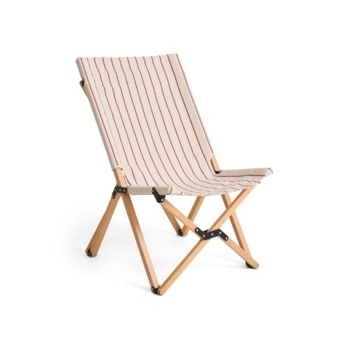 HAY Outdoor Market Folding Chair B: 52 cm - Beige/Red Stripe