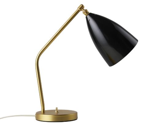 GUBI Gräshoppa Table Lamp H: 41 cm - Black Glossy