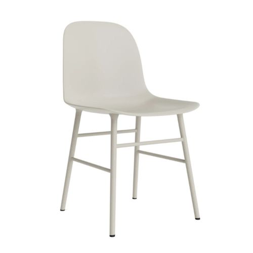 Normann Copenhagen Form Esszimmerstuhl - Pulverbeschichteter Stahl/Hellgrau
