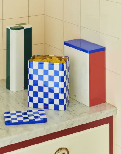 HAY Blechbehälter Groß 20x17x11,1 cm - Blau und Cremeweiß