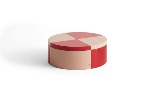 HAY Tin Container Round Ø: 19,8 cm - Red and Soft Pink