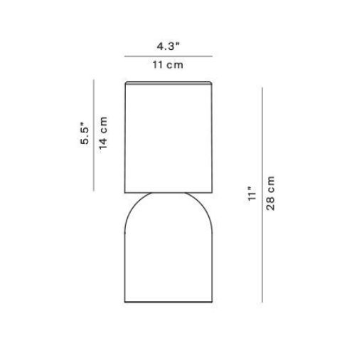 Luceplan Nui Mini Tischleuchte H: 28 cm - Weiß
