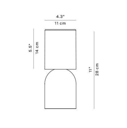 Luceplan Nui Mini Tischleuchte H: 28 cm - Greige