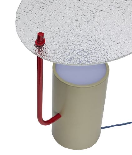 Hübsch Disc Tischleuchte H: 35 cm - Khaki/Rot/Strukturiert