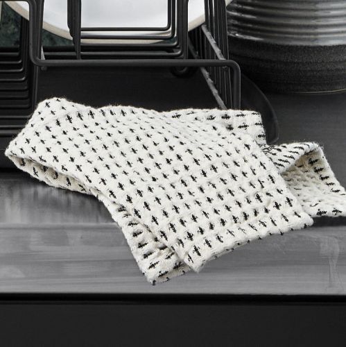 Nordal Geschirrtuch Waffel 3 stk. 30x30 cm - Off White/Black OUTLET