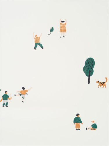 Ferm Living The Park Tapete L: 10 m – gebrochenes Weiß