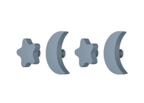Nofred Kids Stars & Moons Hooks H: 3,4 cm - Blue OUTLET