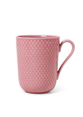 Lyngby Rhombe Color Krus med hank 33 cl - Rosa OUTLET