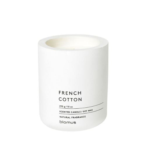 Blomus Fraga Scented Candle L Ø: 9 cm - French Cotton/Lily White OUTLET