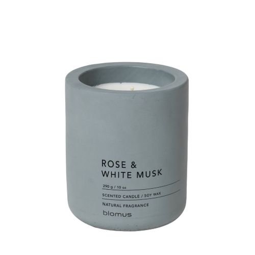 Blomus Fraga Scented Candle L Ø: 9 cm - Rose & White Musk/Flintstone OUTLET