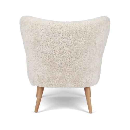 Natures Collection Emily Lounge Chair aus neuseeländischem Schaffell B: 60 – Perlmutt/Eiche