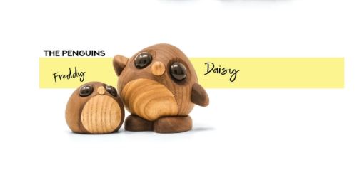 FableWood Pinguin Daisy Pick-Me-Up L H: 10 cm – Holz OUTLET