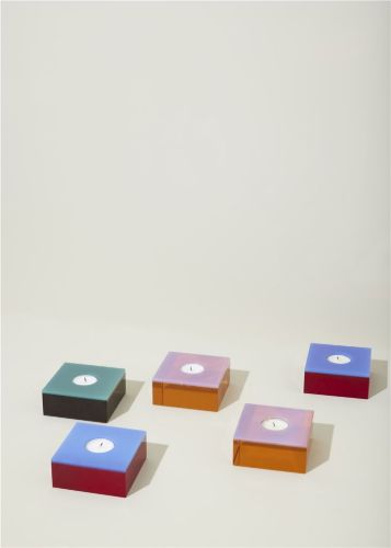 Hübsch Flux Kerzenhalter 10x10 - Rosa/Orange OUTLET