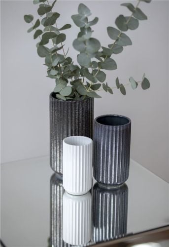 Lyngby Vase H: 12,5 cm - Schwarz