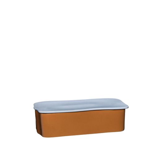 Hübsch Amare Skrivebordsordner Large 19x33 cm - Brun/Lyseblå OUTLET