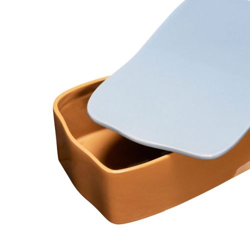 Hübsch Amare Schreibtisch-Organizer Groß 19x33 cm - Braun/Hellblau OUTLET