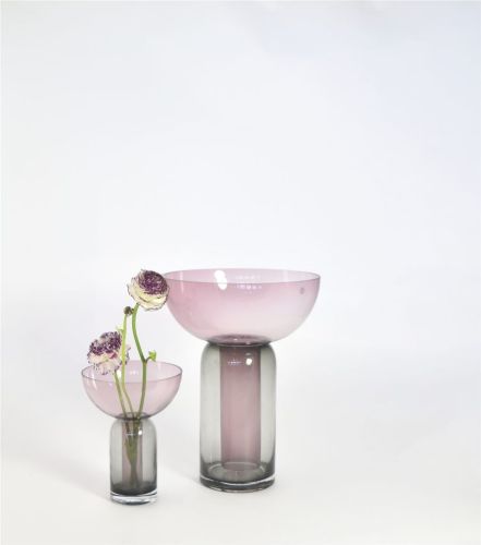 AYTM TORUS Vase H: 19,5 cm - Schwarz/Rose
