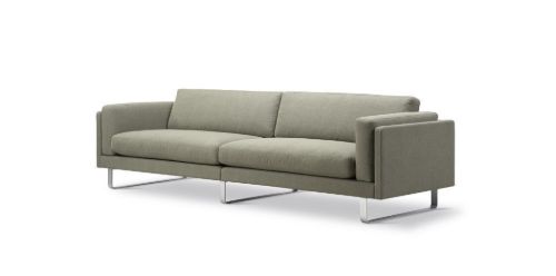 Erik Jørgensen EJ 280 4 Pers. Sofa 120 L: 280 cm – Njord Hellgrün/Gebürstetes Chrom