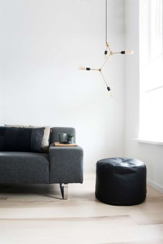 Bent Hansen Morocco M48 Pouf Rund Ø: 48 cm - Zenso 2 Schwarzes Leder