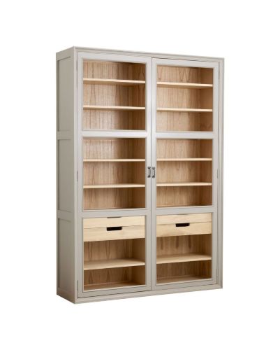 Nordal Viva Vitrine mit 2 Türen, Höhe: 210 cm – Holz/Grau
