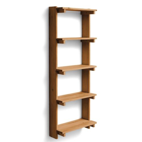 Form & Refine Balkenregal mit 5 Ablagen, Höhe: 167 cm – Kiefer/Dunkelbraun

