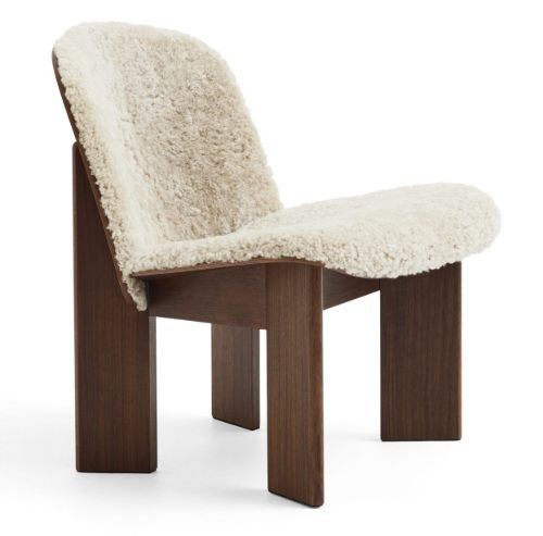 HAY Chisel Lounge Chair Polstret  - Lacquered Walnut/Sheepskin Mohawi 21