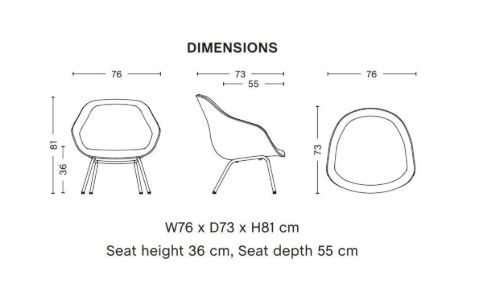 HAY AAL87 Stuhl SH: 43 cm – Verchromter Stahl / Remix 152