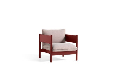 HAY Arbour Club Armchair SH: 40 cm - Atlas 621 / Wine Red Water-Based Lacquered Solid Beech