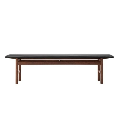 Fredericia Furniture 3172 Mogensen Sædepolstret Bænk L: 171,5 cm - Sort Omni Læder/Olieret Røget Eg