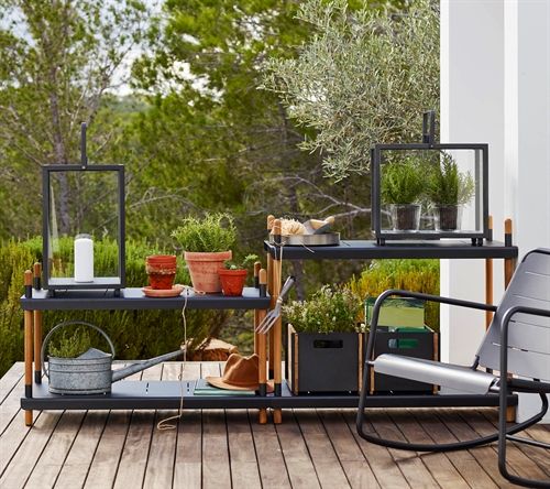 Cane-line Outdoor Frame Regalsystem niedrig – Teak/Lavagrau