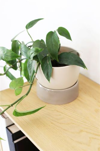 Ro Collection Zweifarbiger Übertopf, klein, Ø: 16 cm – Dünengrau