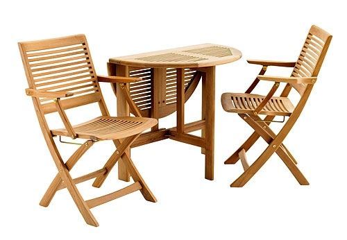 Kircodan Espresso Klappstuhl mit Armlehne SH: 45 cm – Teak