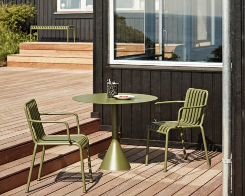 HAY Palissade Cone Tisch Ø: 90 cm – Olive 