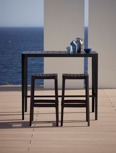 Cane-line Outdoor Cut Barbord H: 105 cm - Schwarzes Aluminium
