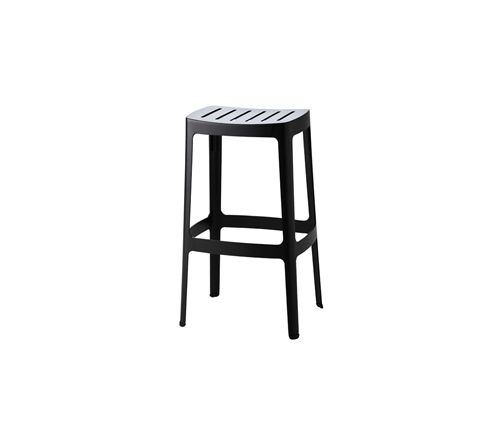 Cane-line Outdoor Cut Barstol H: 76 cm - Black Aluminium