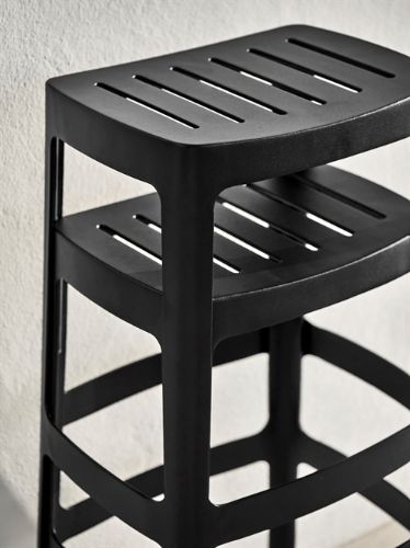 Cane-line Outdoor Cut Barhocker H: 76 cm – Schwarzes Aluminium