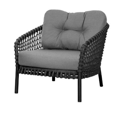 Cane-line Outdoor Ocean Large Loungestol Inkl. Hyndesæt  - Dark Grey/Grey