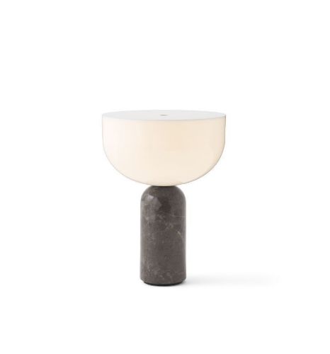 New Works Kizu Tragbare Tischlampe Ø: 18 cm – Gris Du Marais / Weißes Acryl