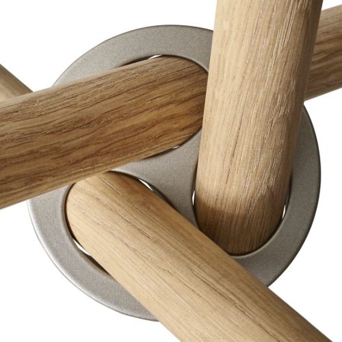 Eberhart Furniture Aldric Cafétisch Ø: 80 cm - Heller Beton/Helle Eiche