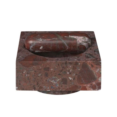 Ferm Living Tvara Mörser - Marmor/Rosso Levanto