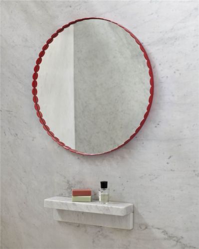 HAY Arcs Spiegel rund Ø: 60 cm - Rot