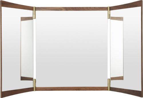 GUBI Vanity Wandspiegel 3 116,6x69 cm - Amerikanischer geölter Walnuss/Messing