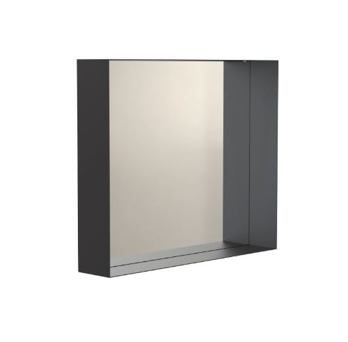 FROST UNU Spejl 4127 med hylderamme 50x60cm - Mat Sort