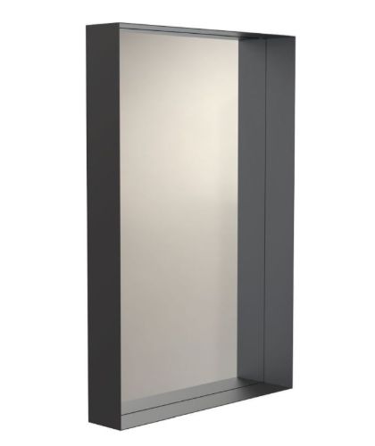 FROST UNU Spejl 4128 med hylderamme 60x90cm - Mat Sort
