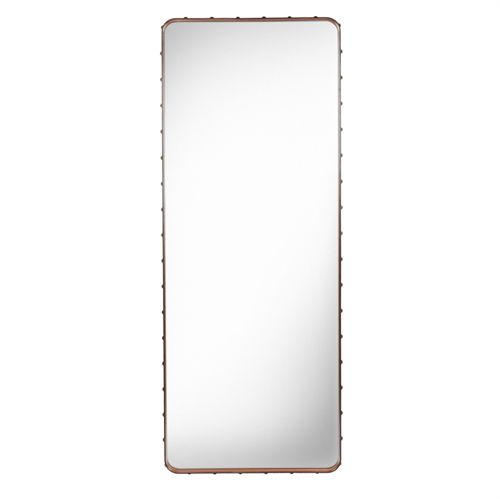 GUBI Adnet Wall Mirror Rectangular  70x180 cm -Tan leather