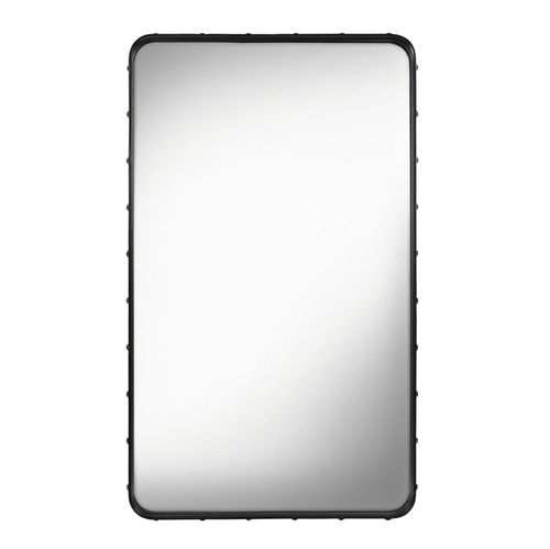 GUBI Adnet Wall Mirror  Rectangular 65x115 cm - Black leather
